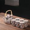 1set Ancient Chinese Ink Painting Ceramic Tea Set 7pcs Large Capacity Teapot With Tea Cups Afternoon Tea Set Gift For Tea Lovers Tea Accessories