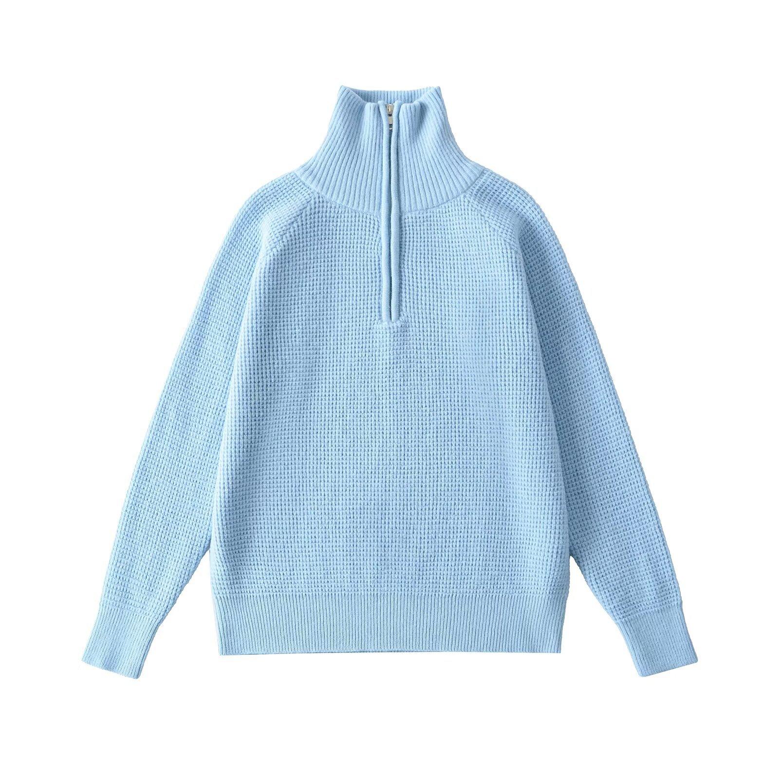 

Women s Solid-color Fashionable Long-sleeved Top Sweater S