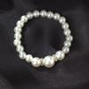 Rhinestone Pearl Necklace, Diamond-Set Bracelet, and Earrings Women's Three-Piece Jewelry Set