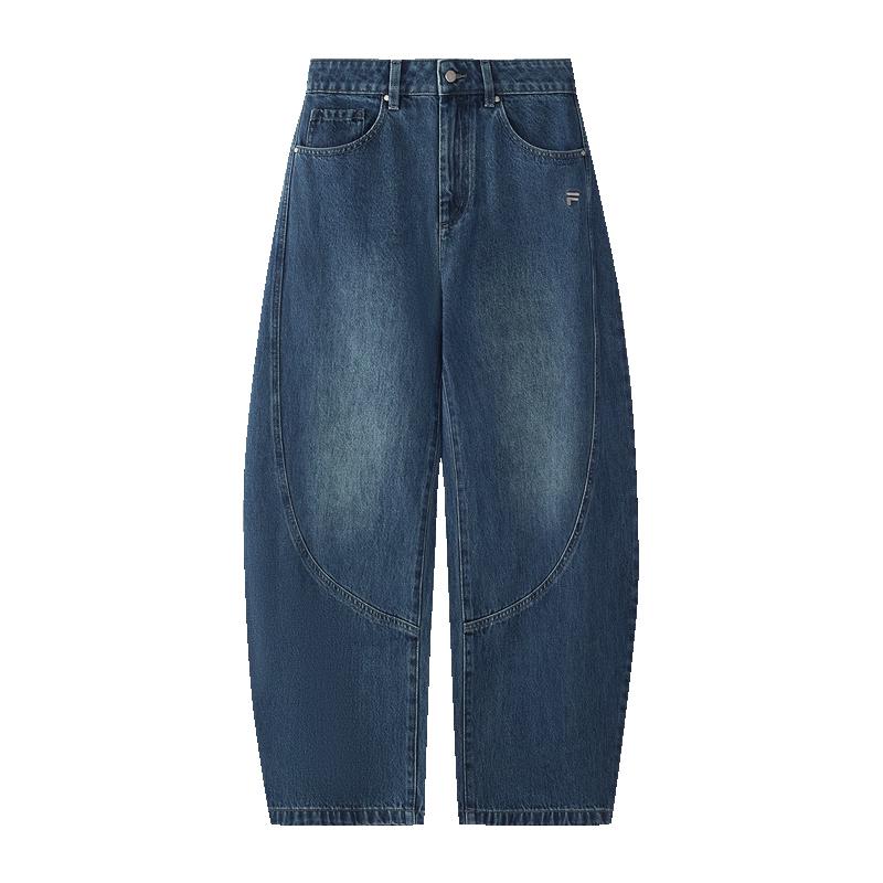 FILAFUSION Washed Denim Curved Knife Pants L