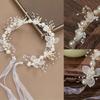 Fascia per Capelli a Ghirlanda Floreale Dolce con Perle Imitazione, Accessorio per Capelli per Feste, Matrimoni, Compleanni, Principesse