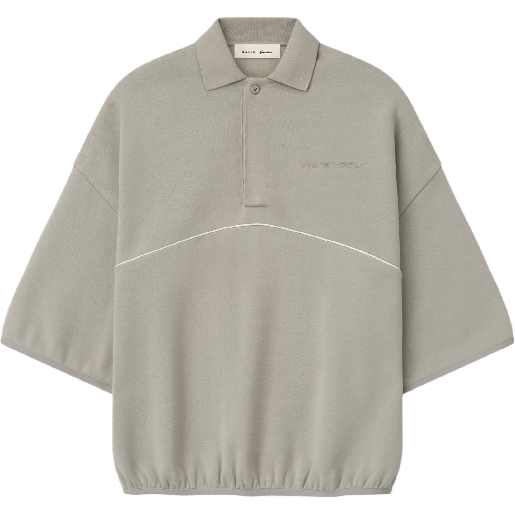 

Fear of God Essentials Active Trace Quarter Sleeve Modern Polo Seal Unisex Tops Grey 192SP264302F XS