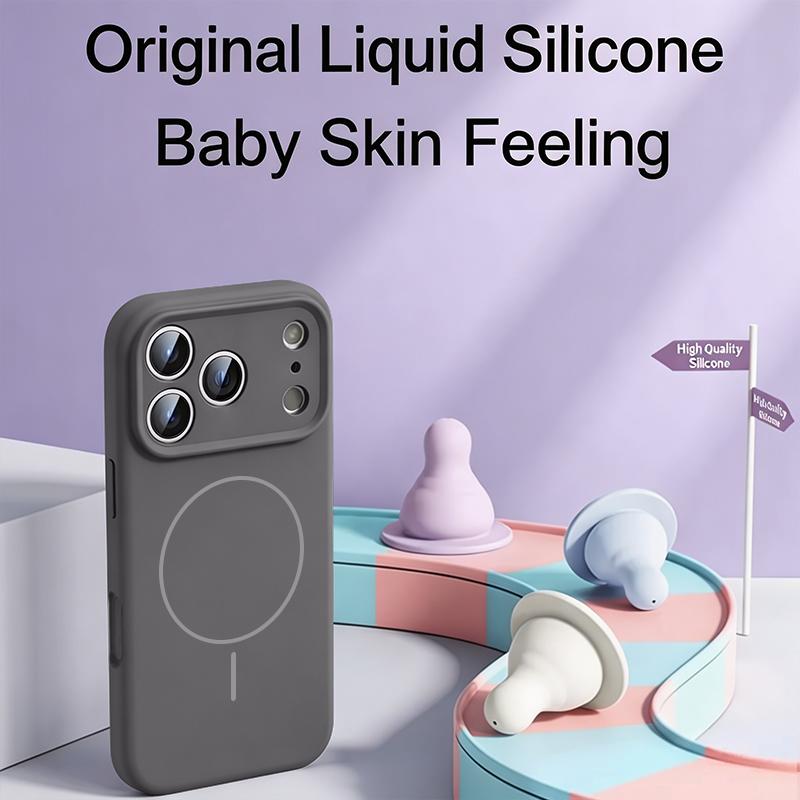 For iPhone 17 Pro Max Case Magnetic For Magsafe Liquid Silicone Soft Cover Coque For iPhone 16 15 14 13 Pro Max 17E 16E