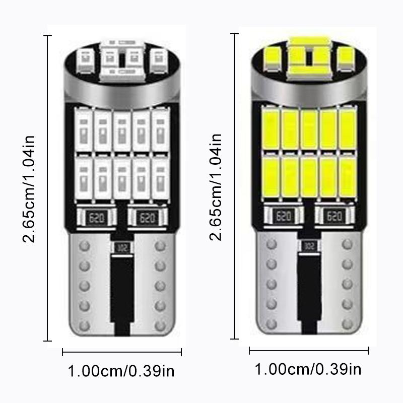 SEAMETAL 2pcs T10 W5W Led Car Light 26smd 4014 Lamp Bulb Automobile License Plate Lighting 6000K 12V