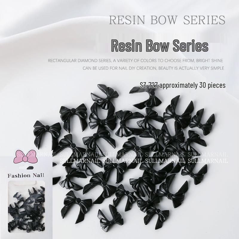 

3D Black & White Resin Bow Nail Art Decorations (30 pcs)