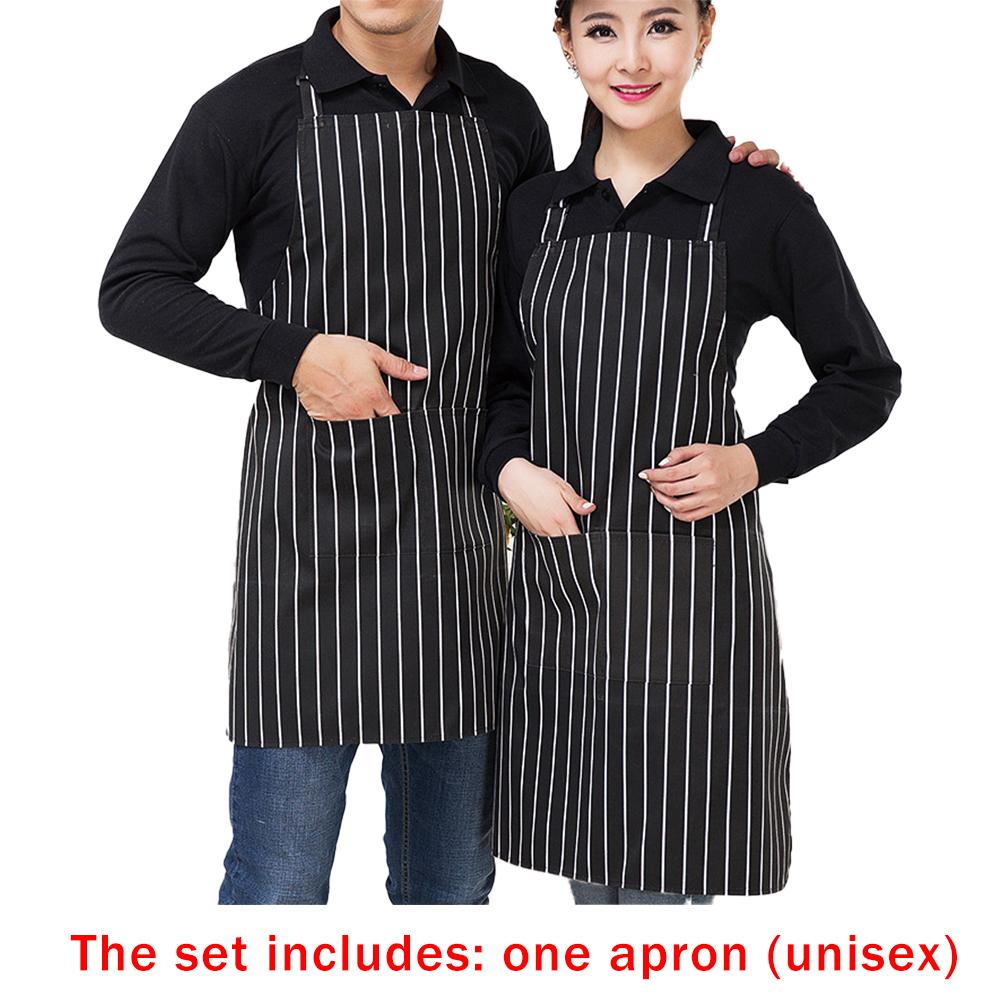 1pcs Chef's Apron Half-length Neck-hanging El Cooking Restaurant Restaurant Coffee Bar Waiter Work Apron Unisex Striped Apron