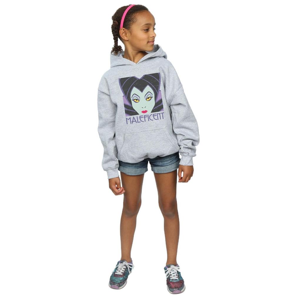 Disney Girls Maleficent Cropped Head Hoodie