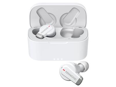 JVC Kenwood Wireless Noise Up To 21 Hours of Ambient Sound Low Sticker Included KH-BIZ70T-WA Earbuds, Bluetooth, Cancelling, White, Playback, Capture,