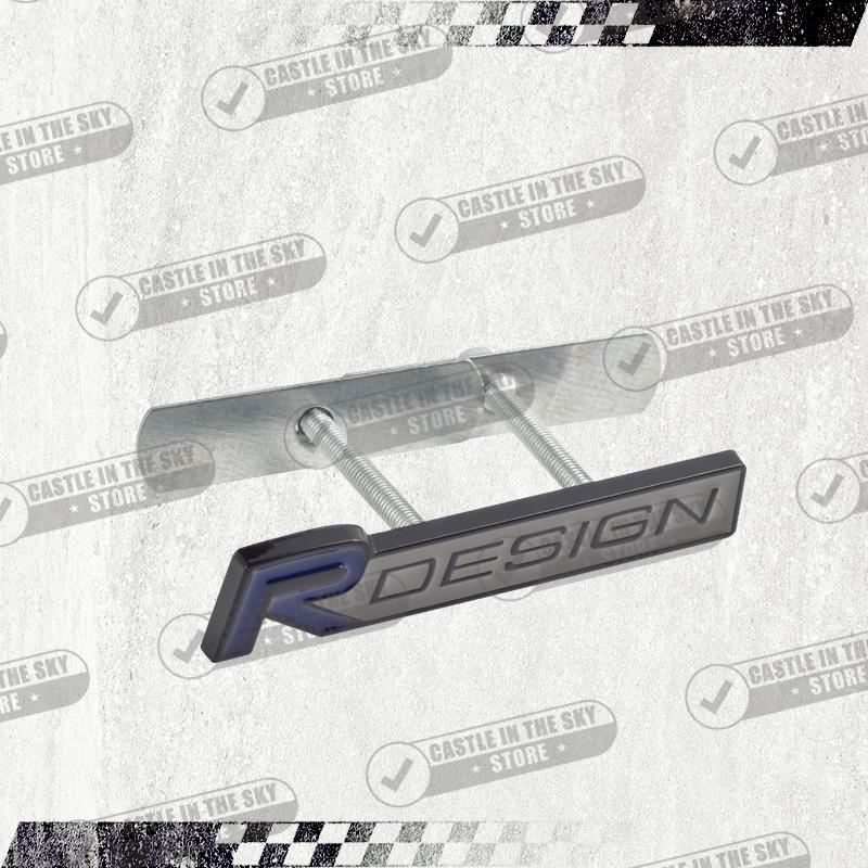 Pegatina de Coche 3D Diseño R Negro Brillante Insignia de Rejilla Frontal de Cabeza Emblema de Calcomanía de Metal Para Volvo V40 V60 V70 XC40 XC60 XC90 S40 S80 D5
