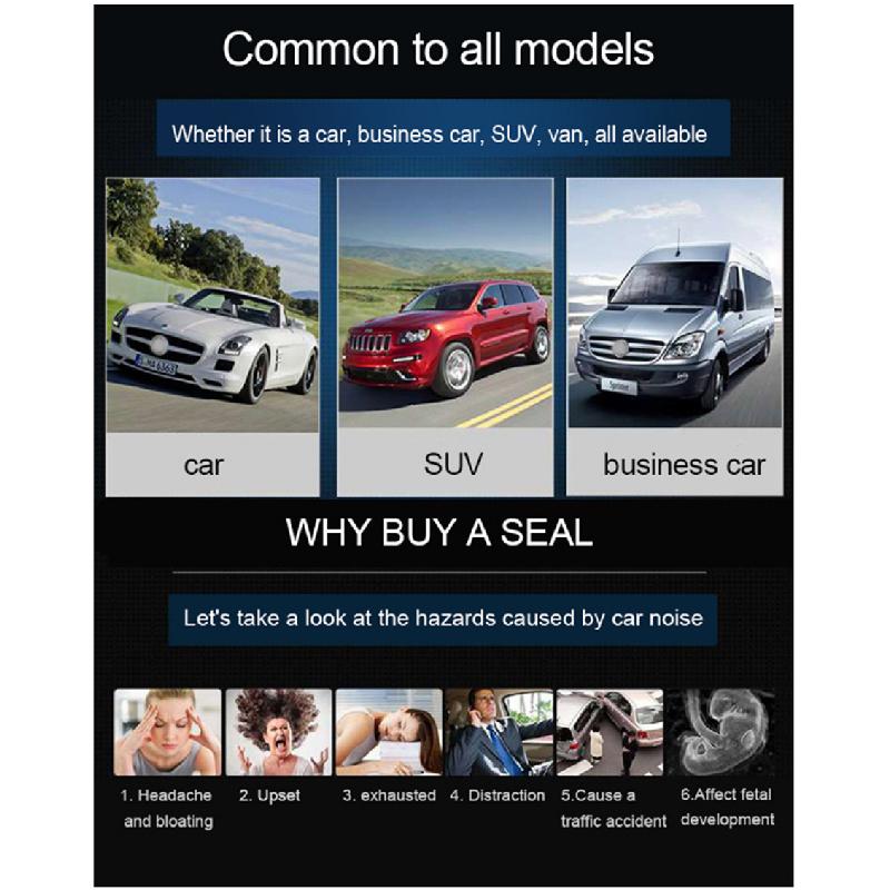 5M Slanted T Sealed Strip Car Side Skirt Fender Bumper Headlight Edge Trim Black