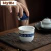 220ml Hand-painted Poetry And Prose Blue Underglaze Jianshui Tea Cup Wash Tea Residue Bucket Chaxi Tea Services Supplies Craft