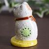 Kutani Beckoning Gold Coin and White Relief Ware, Right-handed Cat, Design, N-007F
