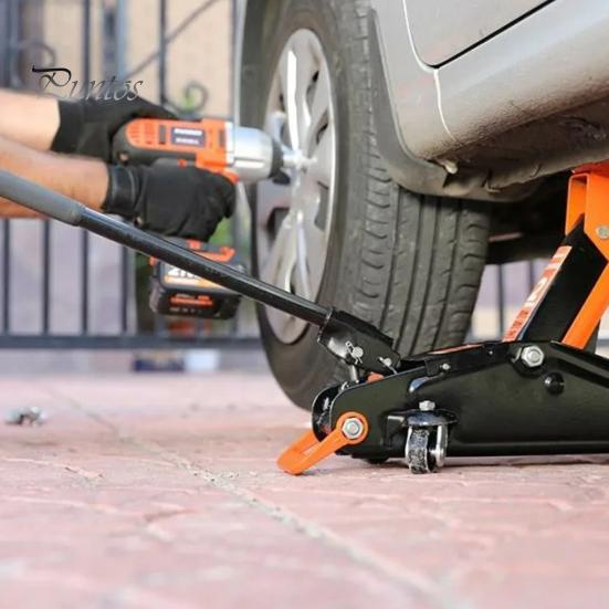 Cric hidraulic de podea de 2,5 tone, profil redus, din oțel, cu pompă manuală pentru camion, SUV, autoutilitare, instrument de reparații auto de mare putere și kit de urgență pentru drumuri