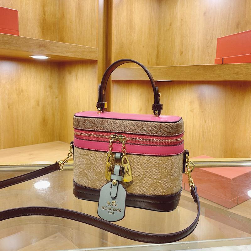 Nuova borsa quadrata piccola portatile invernale da donna moda retrò colore a contrasto monospalla a tracolla obliqua