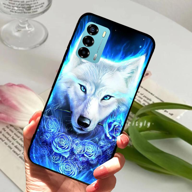 For ZTE Blade V40 Vita Case 8045 6.75" Animal Cartoon Soft Silicone Funda for ZTE Blade V40 Vita Phone Cover V40Vita Black Coque