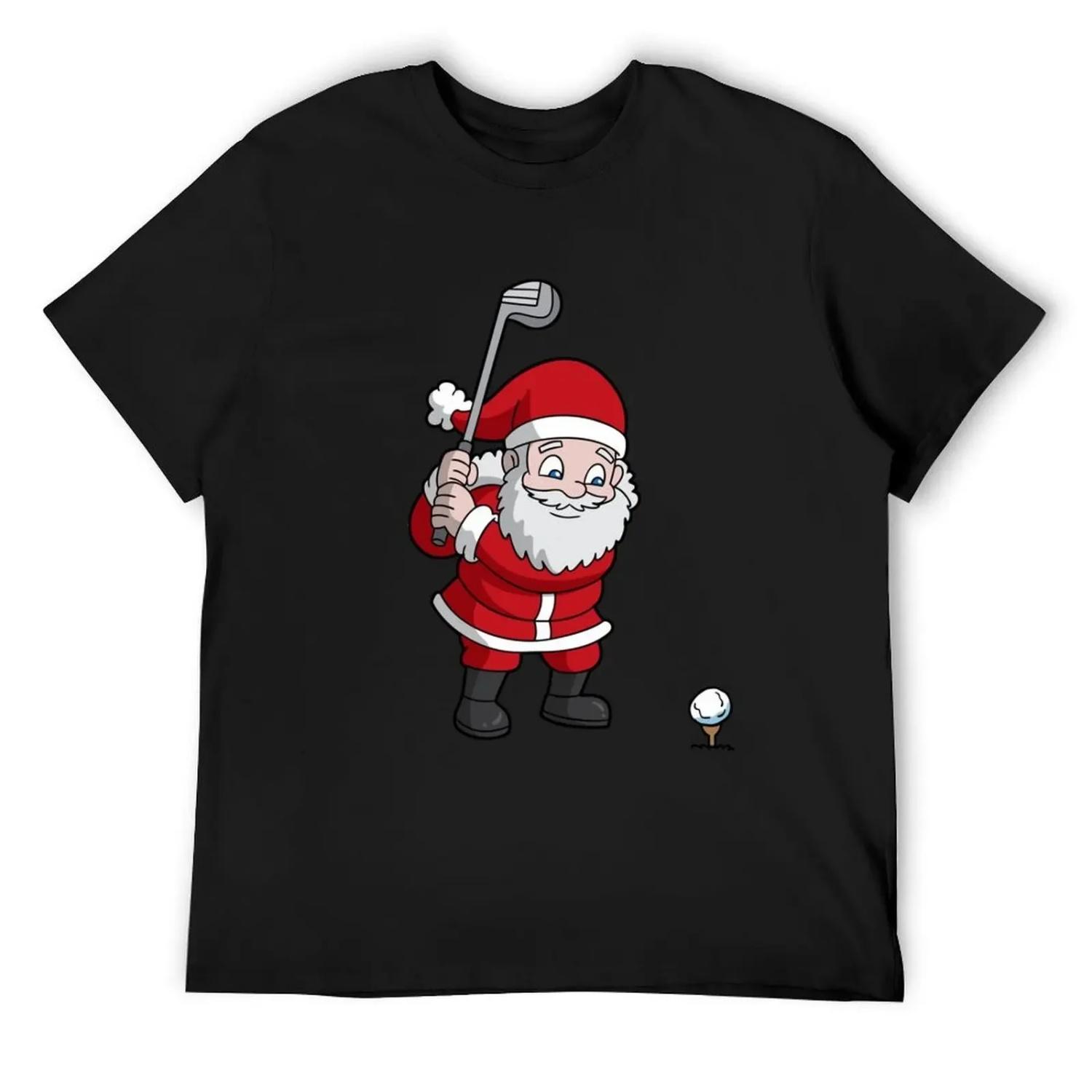 

Santa Claus Golfing Christmas T-Shirt anime shirt blue archive man clothes Clothing tshirts for men XXXXXL чорний