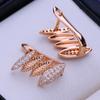 LSOOYH Clip Ohrringe Rose Gold Farbe Mode Ohrring Für Frauen Quadratische Zirkonia Ohrstecker Schmuck