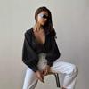 2026 Women's Lantern Sleeve Round Neck Shirt – European/American Style, Versatile & Comfy.