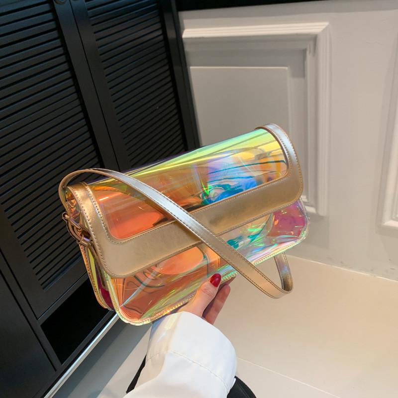 Fashionable Trendy Pvc Handbag For Women 2023 Summer Chic Shoulder Bag