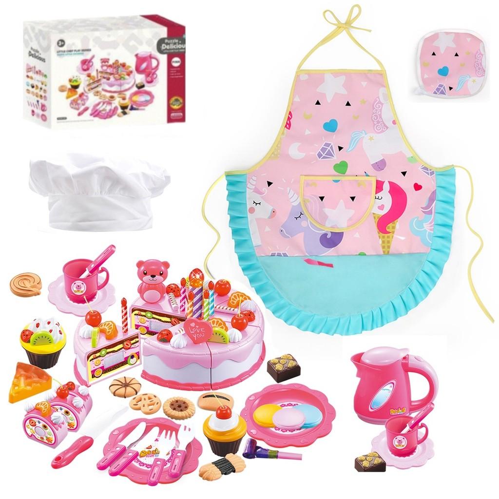 Delightful New Children s Kitchen Playset With Colorful Cake Cutting Fun And Accessories