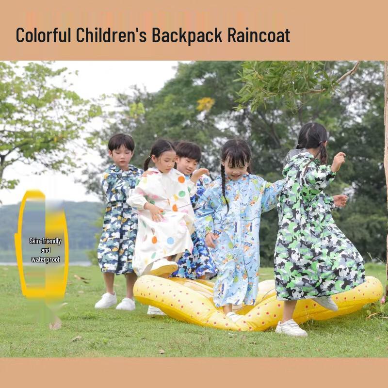 Handun Kids' White Aquarium Cartoon Raincoat