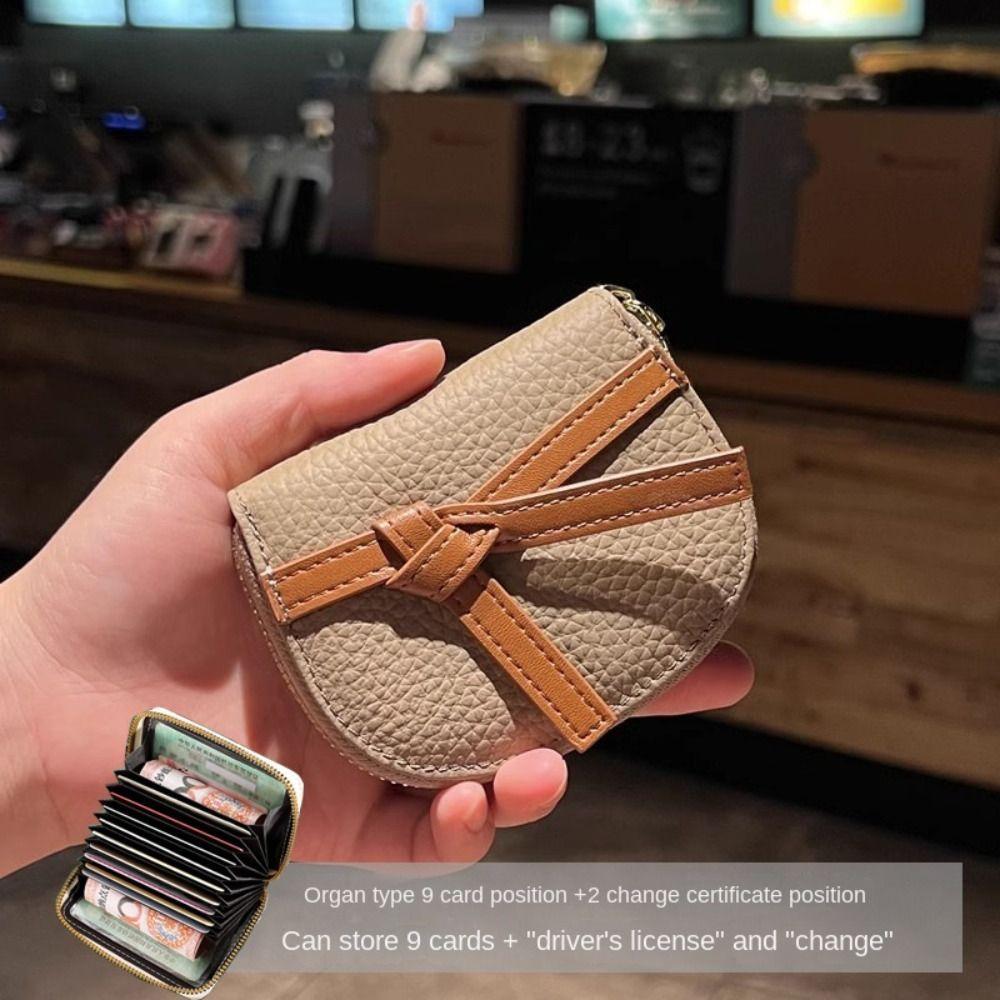 Mini Card Wallet Multi-card Slot Card Holder Leather Zipper Bag Women Fashion Coin Purse Small Card Bag Storage Pouch