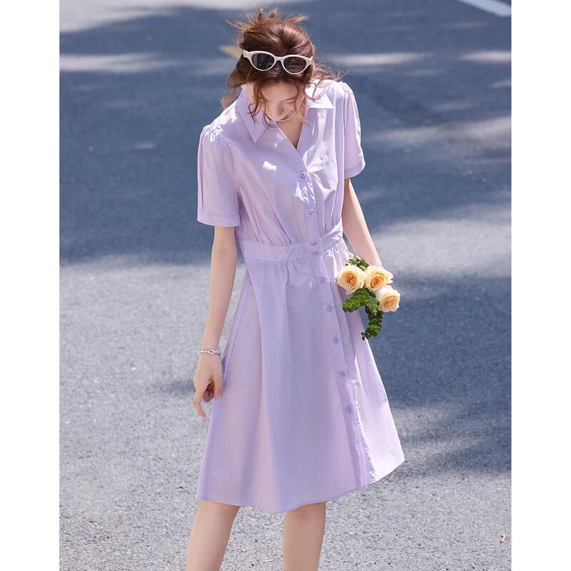 Elegant Pleated Cotton Shirt Dress