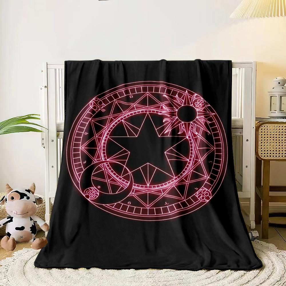 C-Cardcaptor Sakura Cute Cartoon Girl Print Blanket.Comfortable Flannel,Bedroom,Sofa,Bed,Chair,Gift,Picnics,Trips,Camp,Blankets.