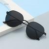 Men Women Unisex Glasses Metal Frame Driving Sun Glasses Summer UV400 Sunglasses Polygon Mirrored Lens Small Square Sunglasses