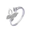Korean 925 Sterling Silver Butterfly Zircon Ring for Women: Elegant, Simple, Open Design