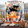 Personalized Flannel Throw Blanket,Dragon Ball Custom Printed Name, Cozy Plush Blanket For Home Use
