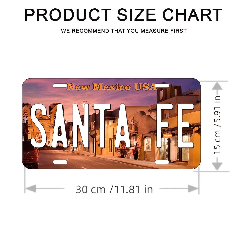 

D Flat Printing SANTA FE New Mexico USA with Adobe Street Scene Sunset Sky Illustration Aluminum Tin Painting License Plat 15x30cm(5.9x7.8inch)
