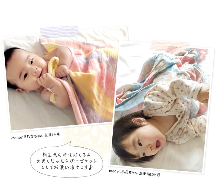 Hiorie Gauze Made In 100 X 100 Kinu Baby Hedgehog (Hiorie) Double-layered Swaddle, Japan, Approx. Cm, Blanket,