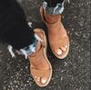 Elegant Summer Hemp Ladies Peep Toe Rope Wedge Sandals With Buckle Ankle Strap