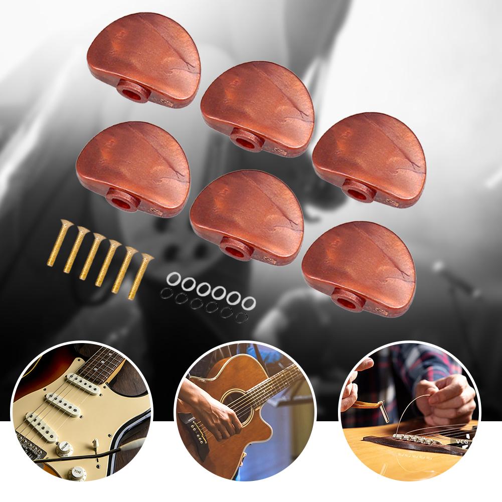 6Pcs Tuners Machine Head Replacement Buttons Knobs Universal Big Semicircle for Folk Electric Guitar Parts