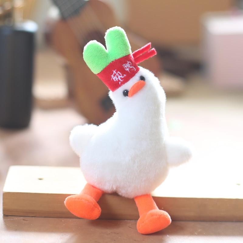 Charming Yellow Plush Duck Keychain Soft Pp Cotton Stuffed Animal Bag Accessory