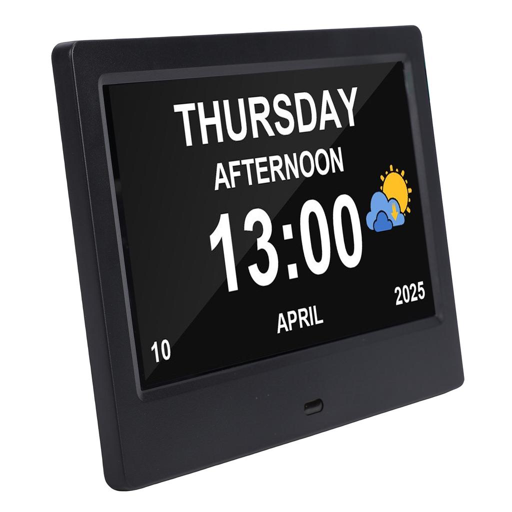 7 Inch Digital Calendar Clock Power Out Memory Auto Dimmable Video Image Playback Calendar Clock with Reminders 12