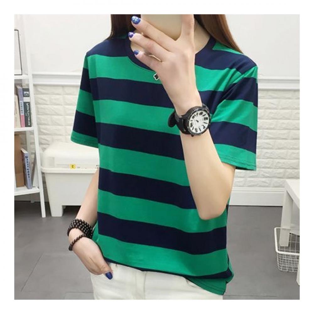 Navava NT921 Unique STriped PaTTern ShorT Sleeve T shirT
