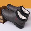 Men's Sports Cotton Shoes Winter Fleece Warm Cotton Shoes Waterproof Leather Upper One-step Casual Soft Sole Comfortable
