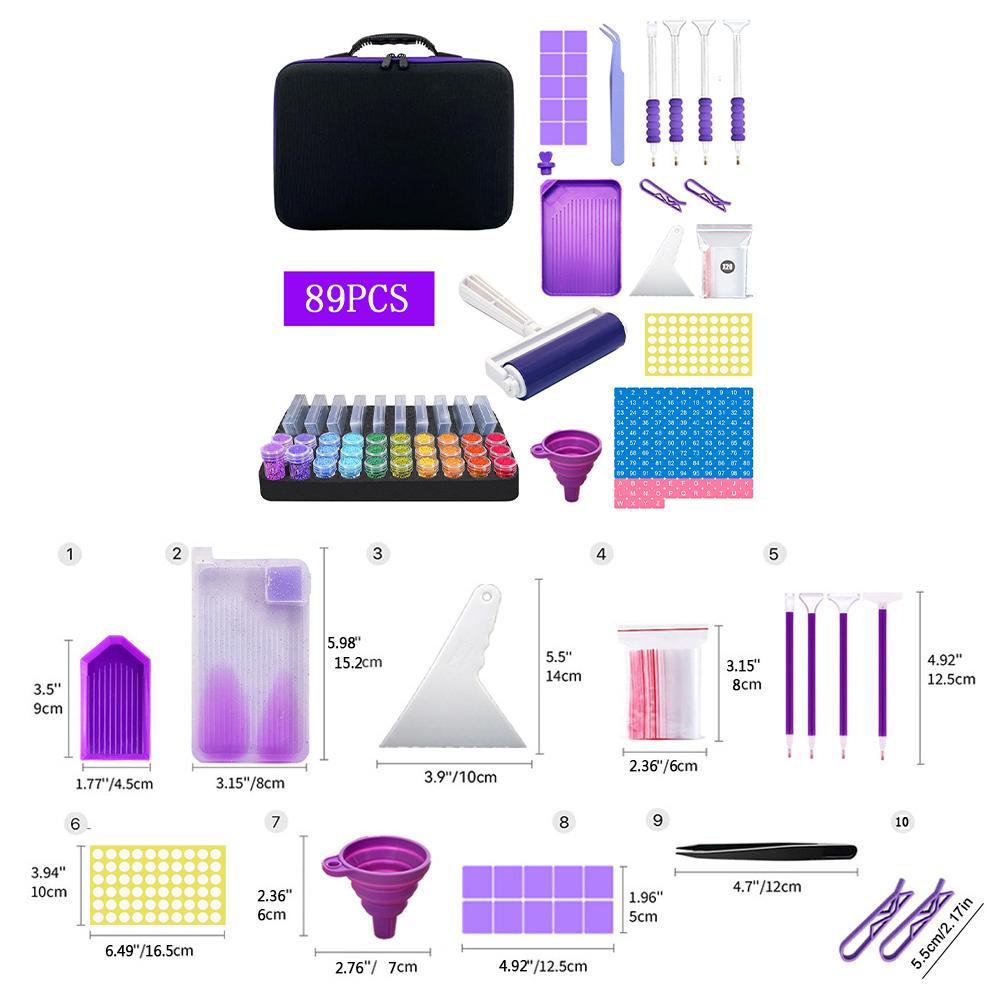 

Diamond Painting Bead Storage Box Multi-Function Rhinestones Jewelry Handbag Diamonds Plateau Storage Case 5D Point Drill Tool