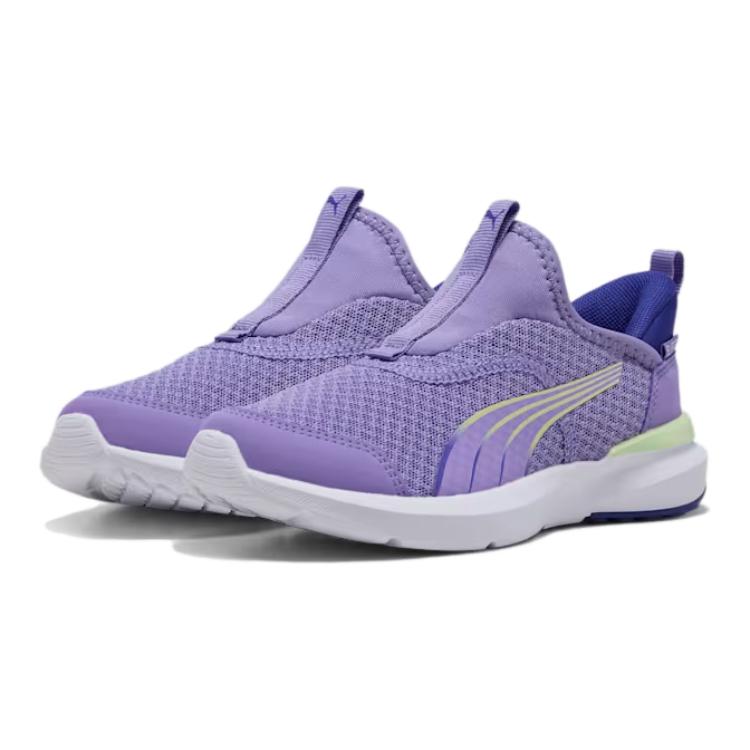 

New PUMA Anti Slip Wear Resistant Low Top Kids Lifestyle Shoes Purple Kids 310250-03 34.5
