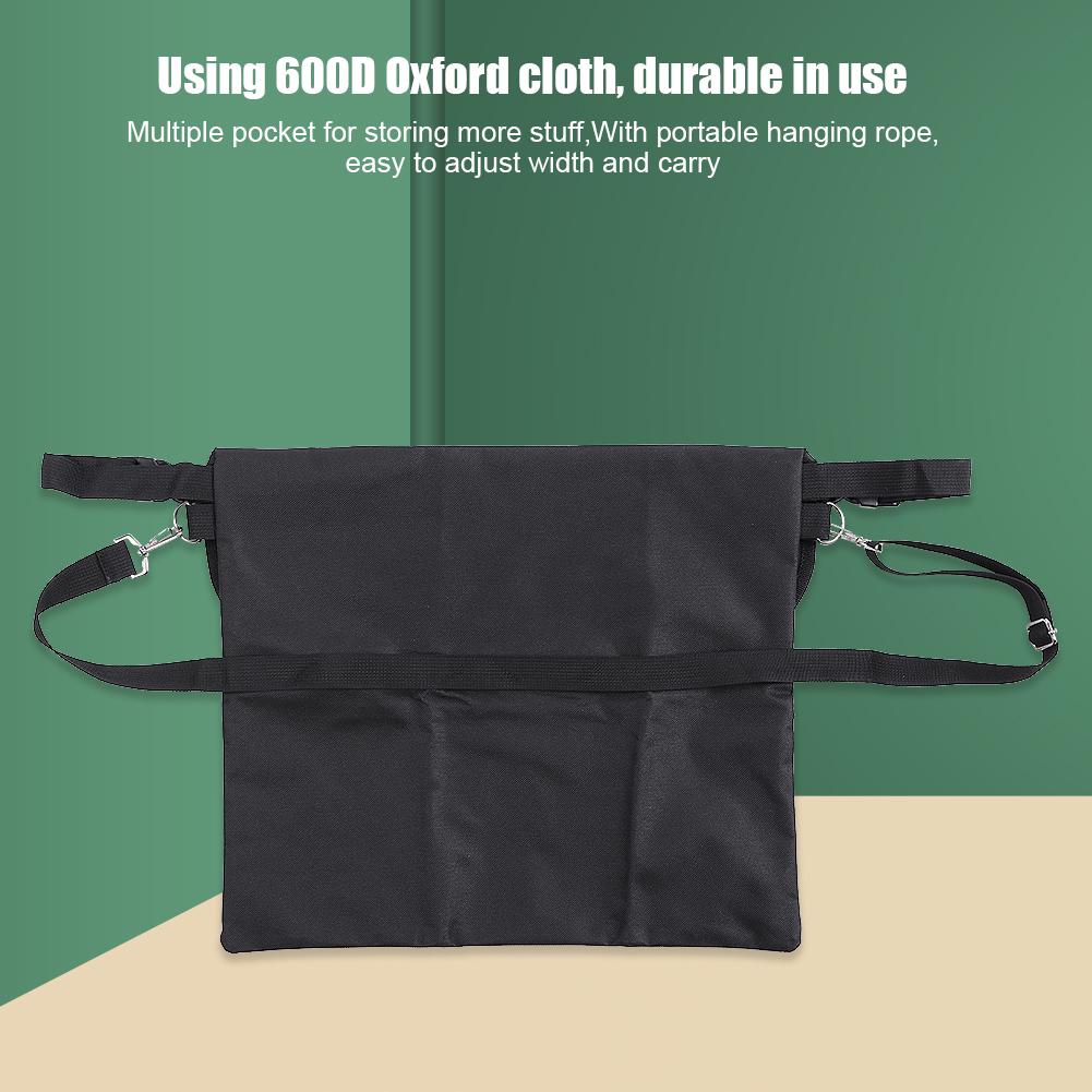 43x35.5cm Black Wear Resistant Oxford Cloth Storage Bag Organizer for Chair Wheelchair Use