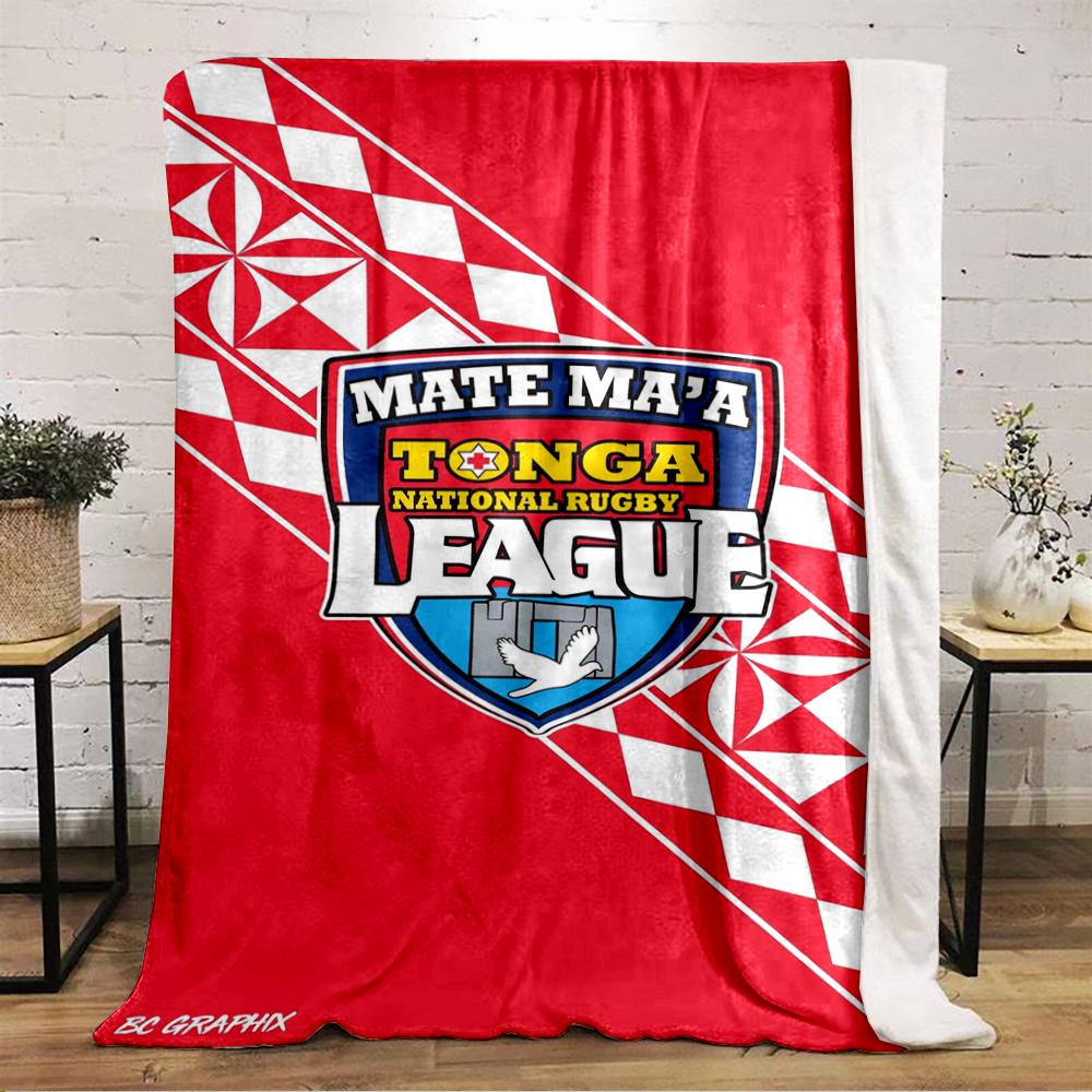 Tonga bedroom blanketby League Logo Design printed Flannel blanket for bedroom, living room, sofa, and nap