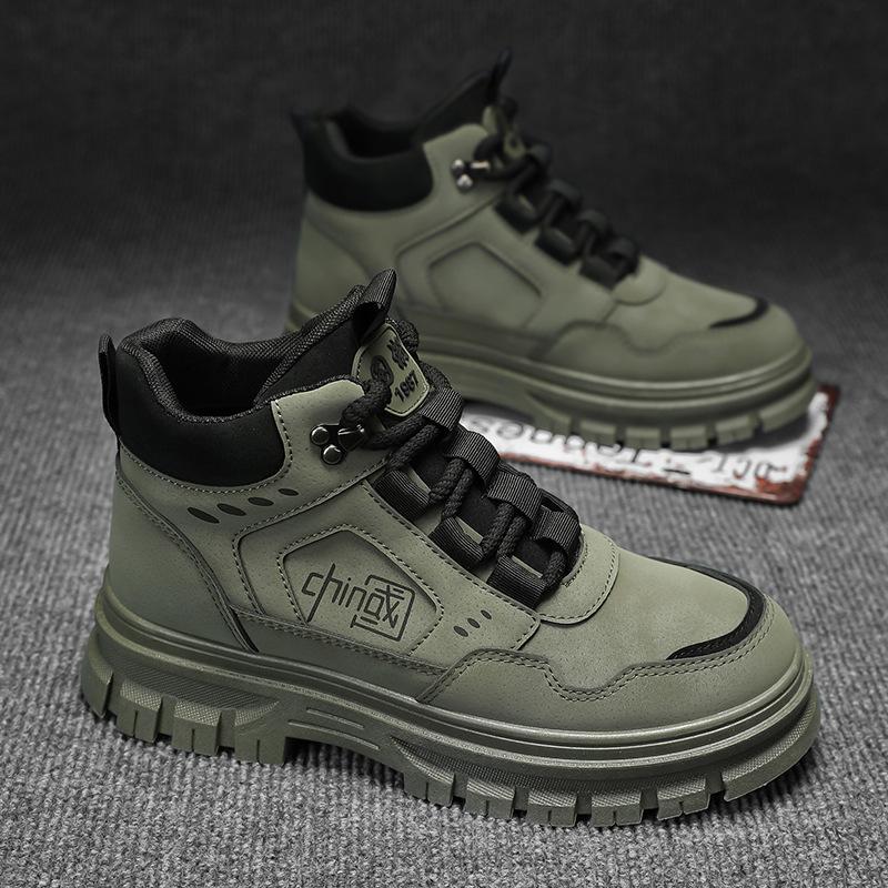 Martin boots autumn new leather waterproof casual mountaineering desert locomotive high-top boots