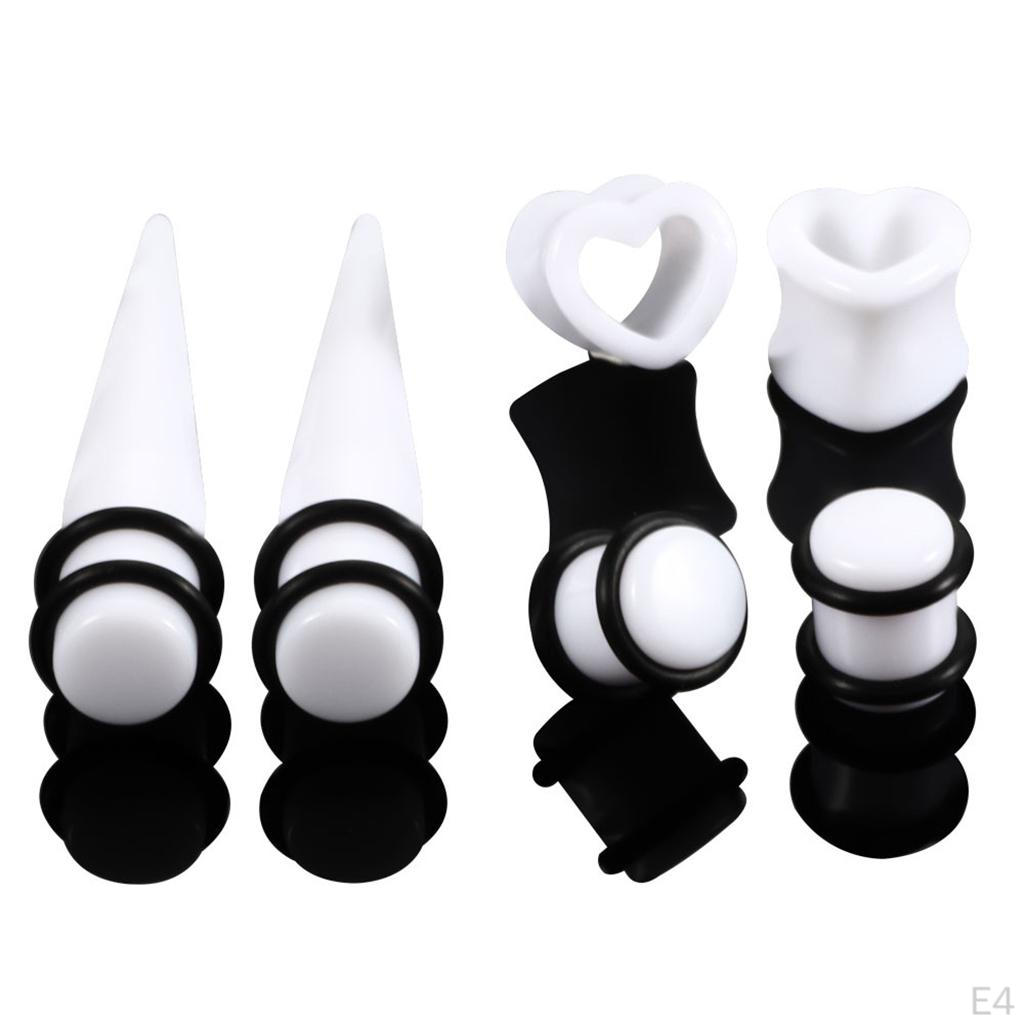 48-teiliges 14G-0000G Acryl Ohrdehner-Set Kegel Herz Tunnel Plug