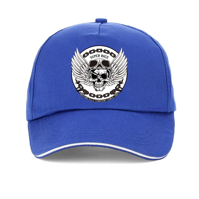 Fashion Super Race Motorcycle Baseball Cap Men Motorcycle Company Since 1981Hip Hop Cap Summer Winged Skull Punk Hats