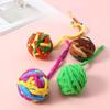 Bola de brinquedo engraçada para gatos, bola de pelúcia, sino, brinquedo para gatos, animal de estimação, resistente a mordidas, bola interativa de lã engraçada para gatos