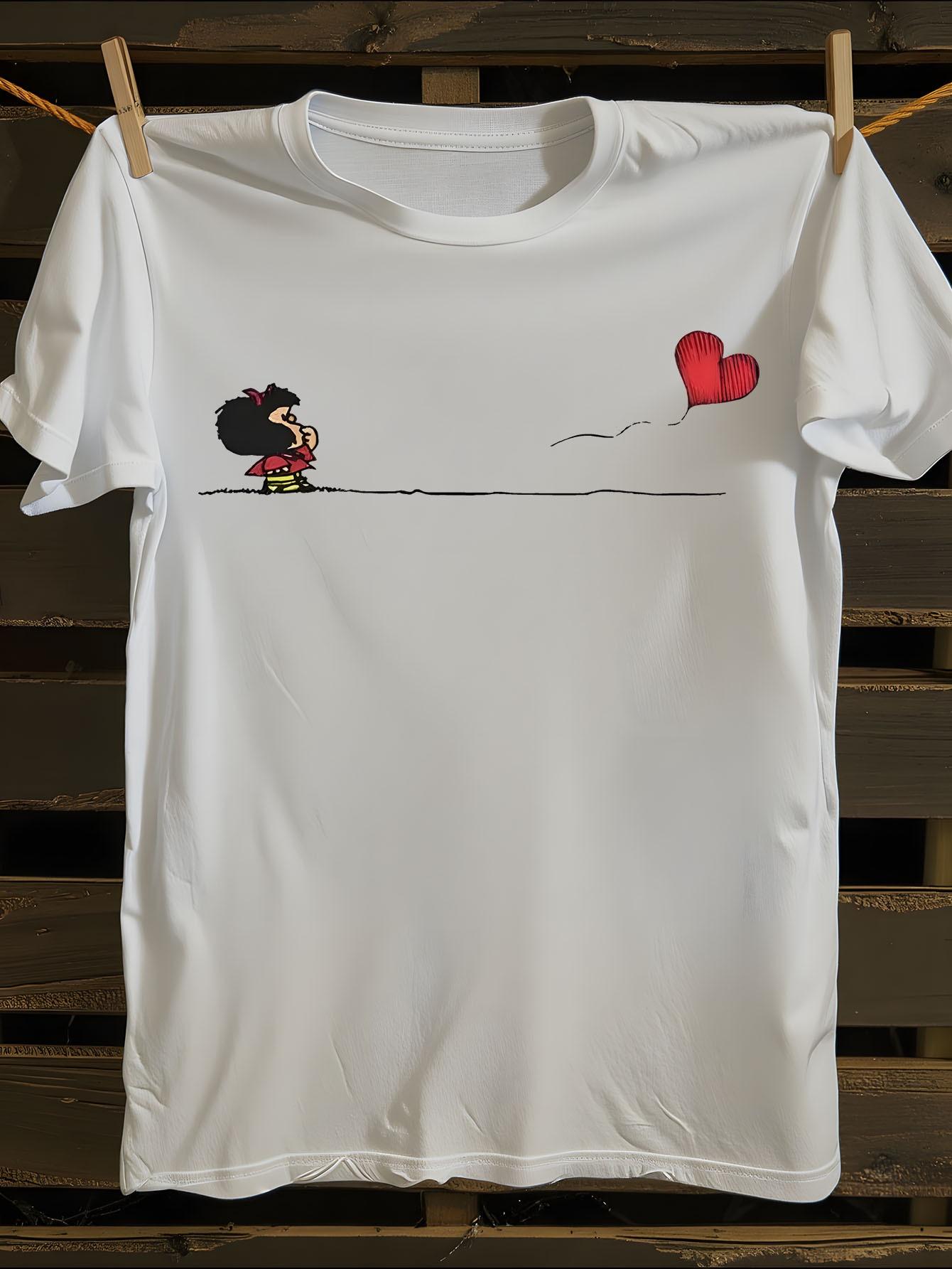 1pc Mafalda Cartoon Print Tshirt S