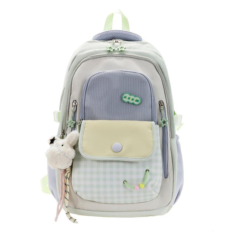 New schoolbag female Korean high value ins dopamine contrasting color college style primary and secondary school students grade backpack