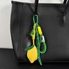 Yogodlns Pendentif Sac à Dos Citron en Similicuir d'Été Ornement de Sac à Main Tissé en Nylon